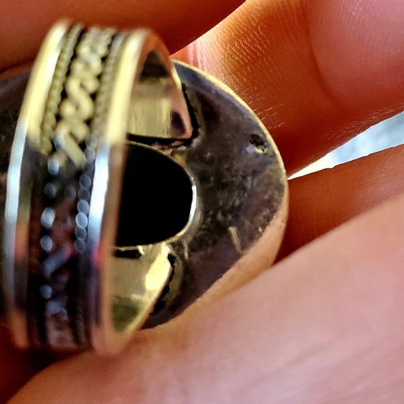 New Amazonite Antique Design 925 Silver Statement Ring. - Picture 3 of 13